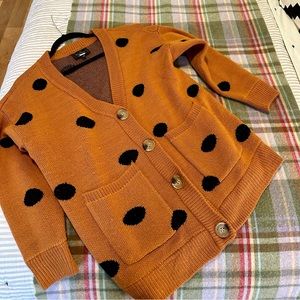 Line & Dot Oversized Polka Dot Cardigan - XS to M